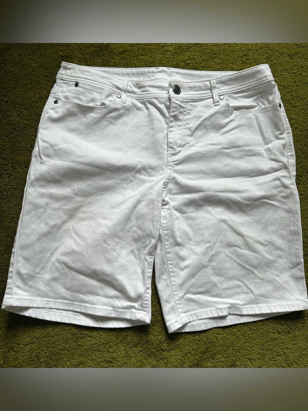 Christopher & Banks White Flat-Front Men's Shorts